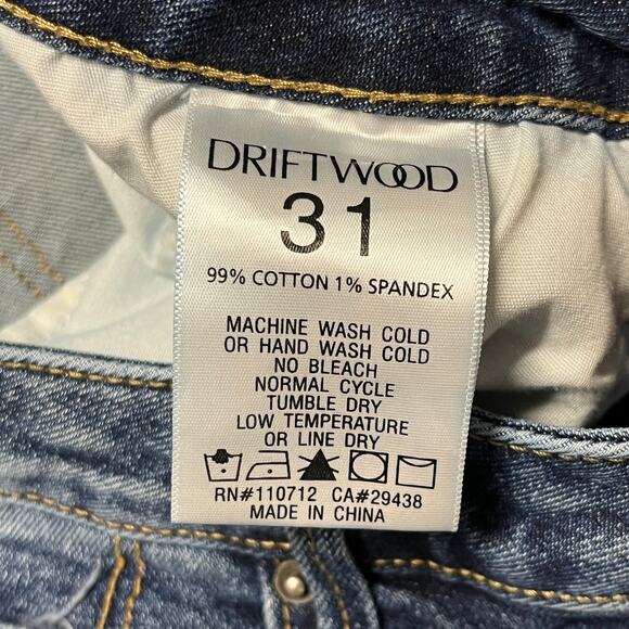 Driftwood Stella Straight Leg Jeans Women's Size 31 Blue Denim Stretch - Picture 4 of 6